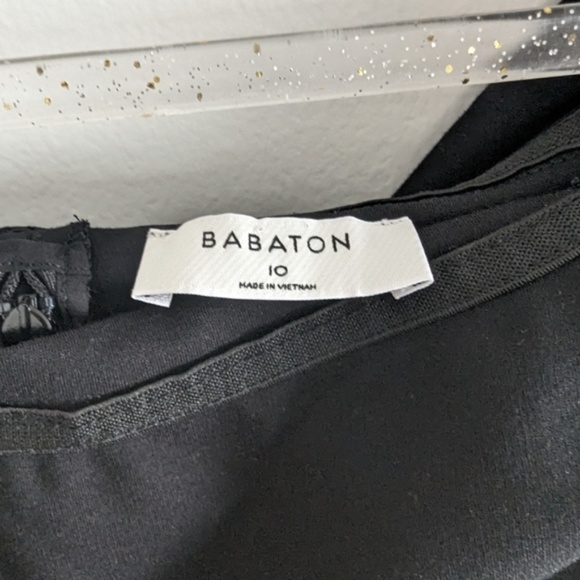 Aritzia Babaton Ruslan Off the Shoulder Black Midi Dress Size 10 - Picture 7 of 8